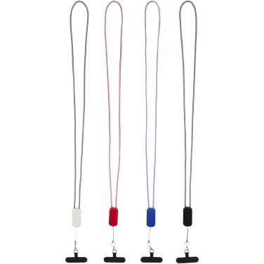 Logotrade promotional item picture of: Anser recycled plastic smartphone lanyard with 27W 5-in-1 built-in cable