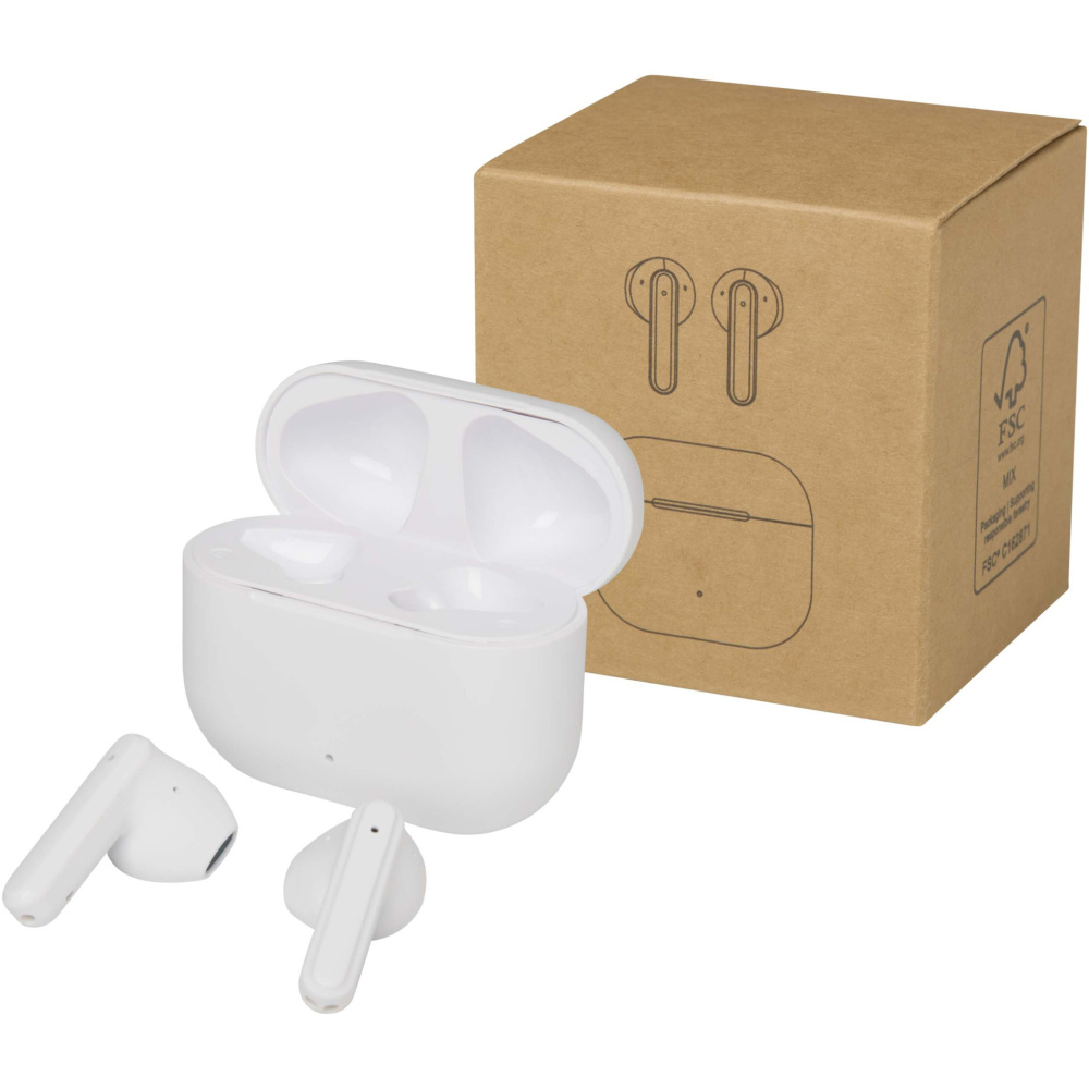 Logo trade promotional giveaways picture of: Altais recycled plastic True Wireless Bluetooth® headset