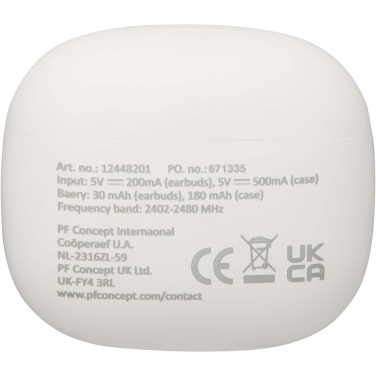 Logotrade promotional merchandise picture of: Alterf recycled plastic True Wireless Bluetooth® headset with silicone eartips