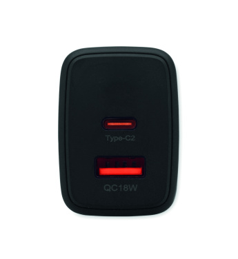 Logo trade promotional items picture of: EU 2-pole wall adapter/charger