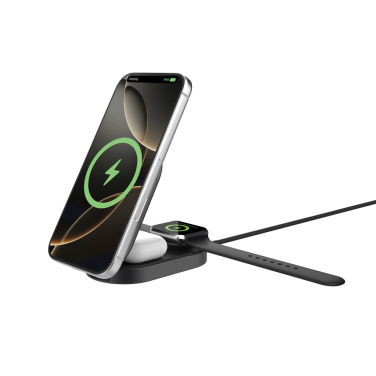 Logo trade promotional merchandise picture of: Quantum ultra-fast 3-in-1 25W Foldable Wireless Charger