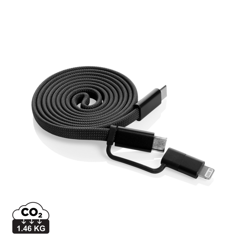 Logotrade promotional merchandise photo of: Arc RCS recycled Ultra-thin 60W 2 in 1 magnetic cable