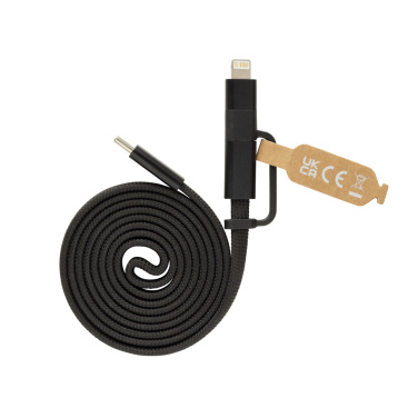 Logo trade promotional products image of: Arc RCS recycled Ultra-thin 60W 2 in 1 magnetic cable