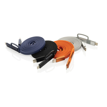 Logo trade promotional merchandise image of: Arc RCS recycled Ultra-thin 60W 2 in 1 magnetic cable