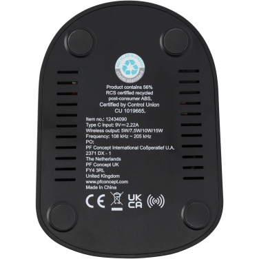 Logotrade firmakingi foto: Loop 15W kahe mähisega RCS taaskasutatud plastist juhtmevaba laadimisalus