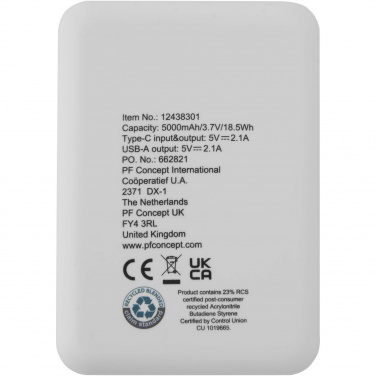 Logo trade reklaamkingituse pilt: Asama 5000 mAh Type-C taaskasutatud plastist akupank