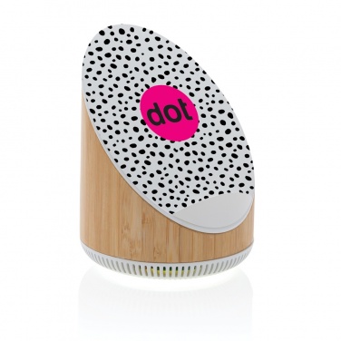 Logotrade reklaamkingi foto: Ovate bambusest 5W kõlar koos 15W juhtmevaba laadijaga
