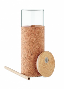 Logotrade ärikingid pilt: Korgist ümbrise ja bambusest kaanega joogitops, 450 ml