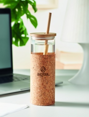 Logotrade reklaamkingitused pilt: Korgist ümbrise ja bambusest kaanega joogitops, 450 ml