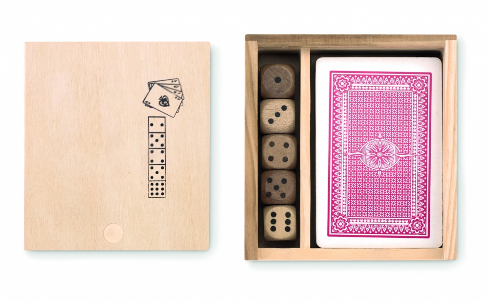 Logotrade reklaamkingitused pilt: Kaardid ja täringud karbis