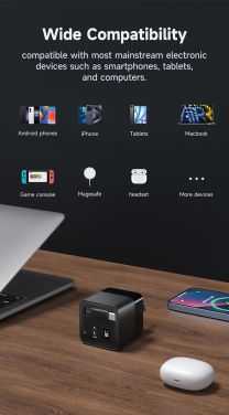 Logotrade reklaamkingitused pilt: Urban Vitamin Mendocino 65W GaN laadija sissetõmmatava kaabliga