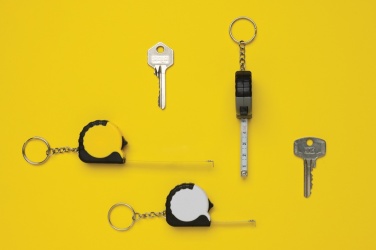 Logo trade liikelahja mainoslahja tuotekuva: MeasureMate RCS kierrätetty ABS 1 m metrimitta avaimenperä