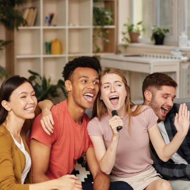 Logotrade mainoslahja tuotekuva: Singvibe RCS karaokesarja tuplamikrofonilla kierrätysmuovia