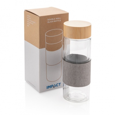 Logo trade mainoslahja ja liikelahja tuotekuva: Impact kaksoiseinäinen borosilikaattilasipullo