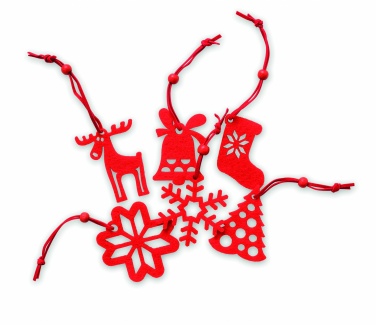 Logo trade liikelahja mainoslahja tuotekuva: Set of 6 felt tree hangers