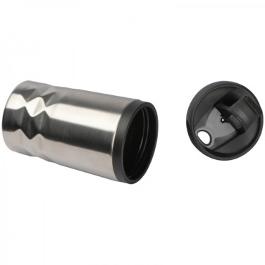 Logotrade liikelahja tuotekuva: Ruostumattomasta teräksestä valmistettu kannellinen muki ROMA 250 ml