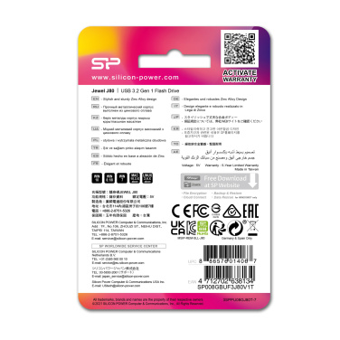 Logotrade mainoslahjat kuva: Pendrive 3.0 Silicon Power JEWEL J80 TITANIUM 16GB