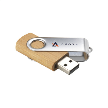 Logotrade mainostuote tuotekuva: USB Twist Bamboo 8GB