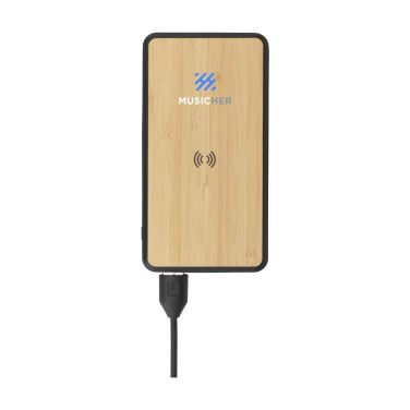 Logo trade mainoslahja kuva: Boru Bamboo RCS kierrätetty ABS Powerbank langaton laturi