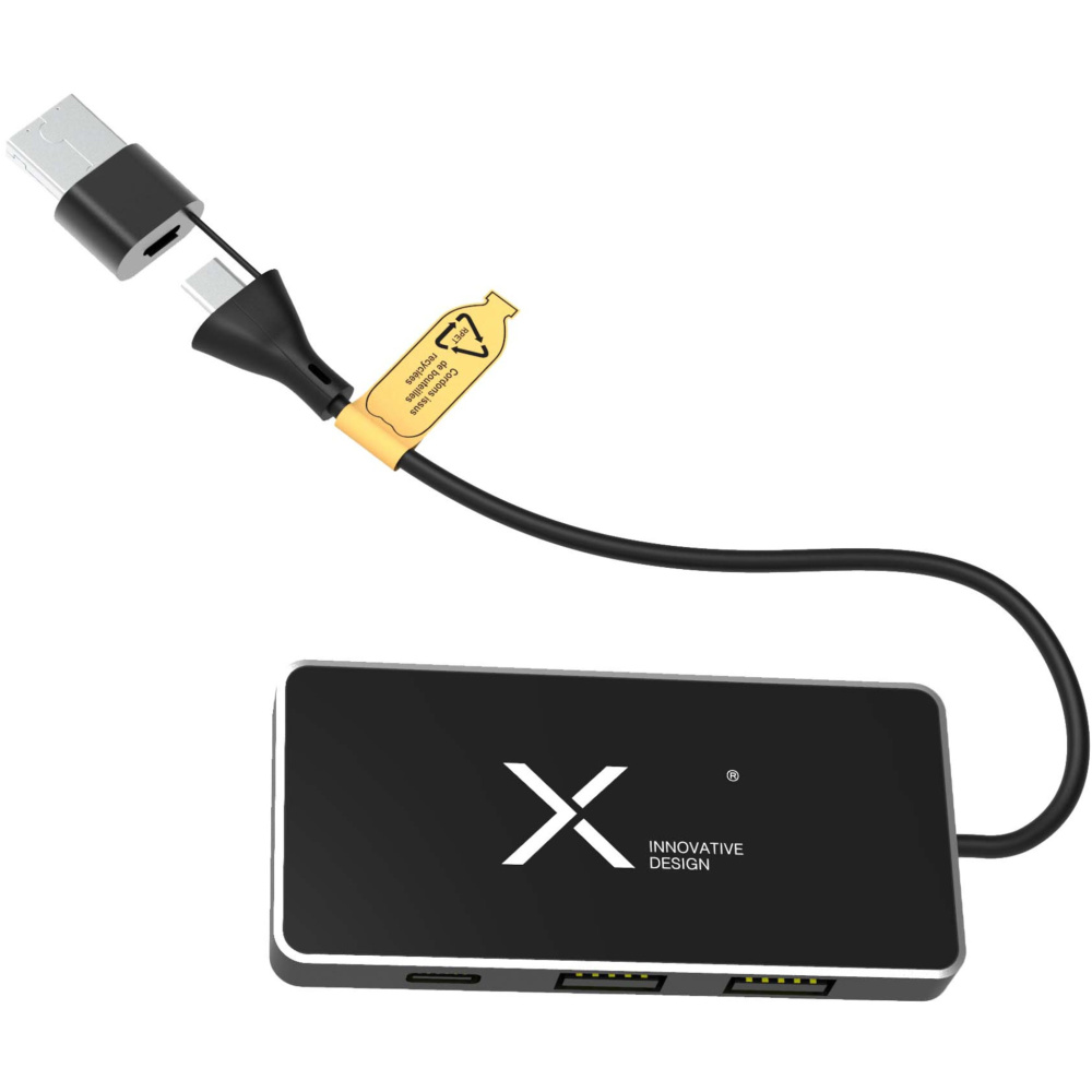 Logotrade mainoslahja ja liikelahja kuva: SCX.design H20 8-in-1-USB-hubi kahdella tulolla ja 6 portilla