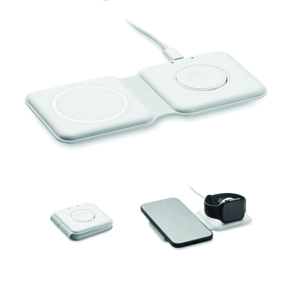 Logo trade mainoslahjat tuotekuva: 2 in 1 taitettava laturi 15W