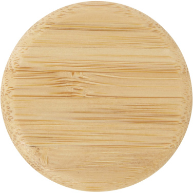 Logotrade liikelahja tuotekuva: Porto 500 ml:n lasinen vesipullo silikonikahvalla ja bambukannella