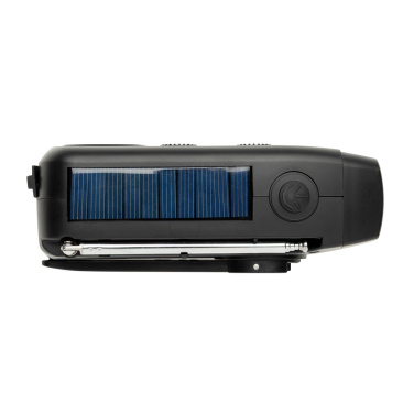 Logo trade liikelahjat mainoslahjat kuva: RescueWave hätätilaradio, valmistettu RCS-kierrätysmuovista.