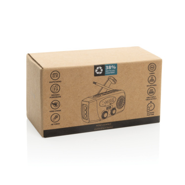 Logo trade liikelahjat tuotekuva: RescueWave hätätilaradio, valmistettu RCS-kierrätysmuovista.