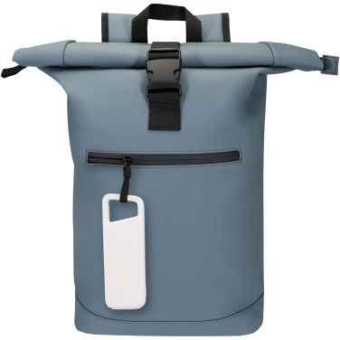 Logotrade liikelahjat kuva: Alkes 5 000 mAh:n ja 12 W:n kierrätysmuovista valmistettu vedenkestävä varavirtalähde jousihaalla