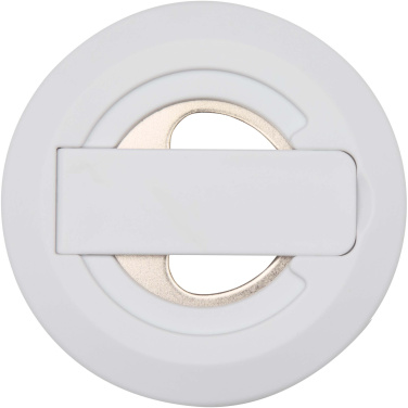 Logotrade mainostuote tuotekuva: Ain kierrätetystä muovista valmistettu magneettinen puhelinjalusta pullonavaajalla