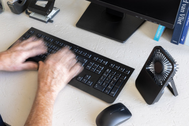 Logo trade liikelahja kuva: Aervina RCS-kierätysmuovinen ladattava tuuletin