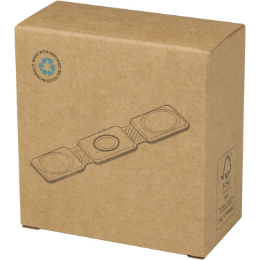 Logo trade liikelahja mainoslahja tuotekuva: Armus 15 W:n kierrätetystä muovista valmistettu 3-1 taittuva langaton laturi