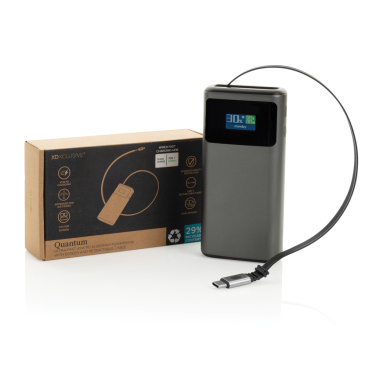 Logo trade liikelahjat tuotekuva: Quantum RCS PD45W nopea 10 000 mAh -varavirtalähde näytöllä