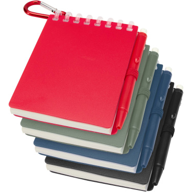 Logo trade mainostuotet tuotekuva: Lig Mini kierrätetystä muovista valmistettu pehmeäkantinen muistikirja ja kuulakärkikynäsetti (musta muste)