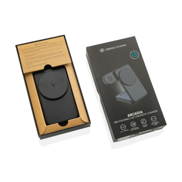 Logotrade verslo dovanos nuotrauka: Urban Vitamin Arcadia RCS plastikinis 15W 3in1 magnetinis įkroviklis