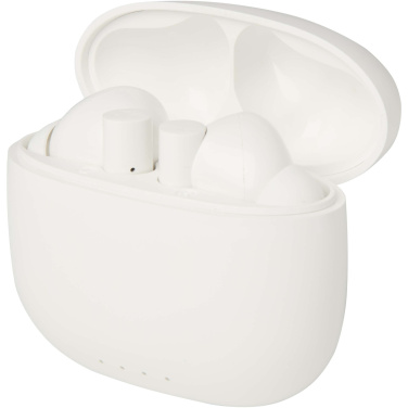 Logotrade reklaminiai produktai nuotrauka: „Alterf“ perdirbto plastiko „True Wireless Bluetooth®“ ausinės su silikoniniais ausų antgaliais