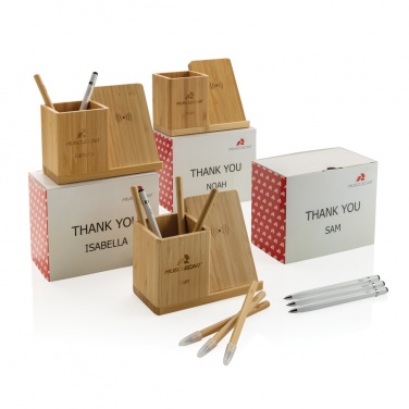 Логотрейд pекламные продукты картинка: Беспроводное зарядное устройство Calgary Bamboo 10 Вт