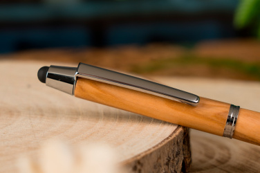 Логотрейд pекламные подарки картинка: Деревянная шариковая ручка с сенсорной функцией ERFURT