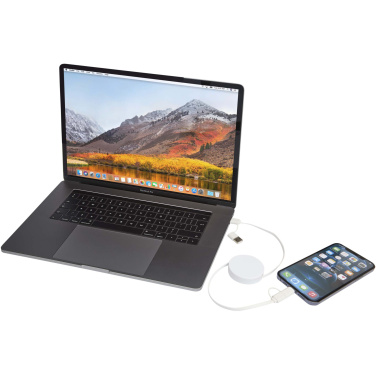 Логотрейд pекламные подарки картинка: Citala выдвижной кабель 5-в-1 из переработанной пластмассы длиной 90 см для синхронизации данных и быстрой зарядки мощностью 40 Вт