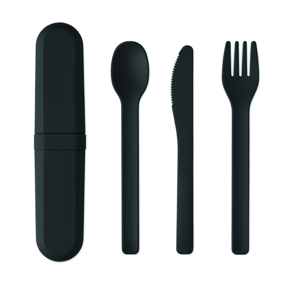 Логотрейд pекламные cувениры картинка: Cutlery set and case in PLA
