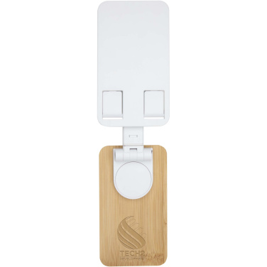 Логотрейд pекламные cувениры картинка: Alfirk складная настольная подставка для телефона из переработанного пластика с бамбуковыми деталями