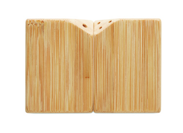 Лого трейд бизнес-подарки фото: Bamboo salt & pepper set
