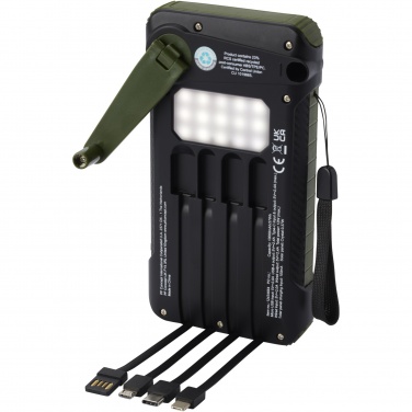 Logotrade presentreklam bild: Soldy 10 000 mAh powerbank med soldynamo av RCS-återvunnen plast