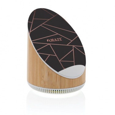 Logotrade profilprodukter bild: Ovate bambu 5W högtalare med 15W trådlös laddning