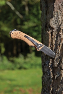 Logotrade presentreklam bild: Outdoor-kniv i trä