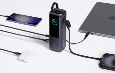 Logotrade presentreklam bild: Anker Powerbank 25.000 mAh 165W med inbyggd utdragbar kabel