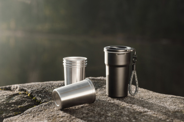 Logotrade presentreklam bild: VINGA Parks RCS återvunnet stål mugg, 4 st, 250 ML
